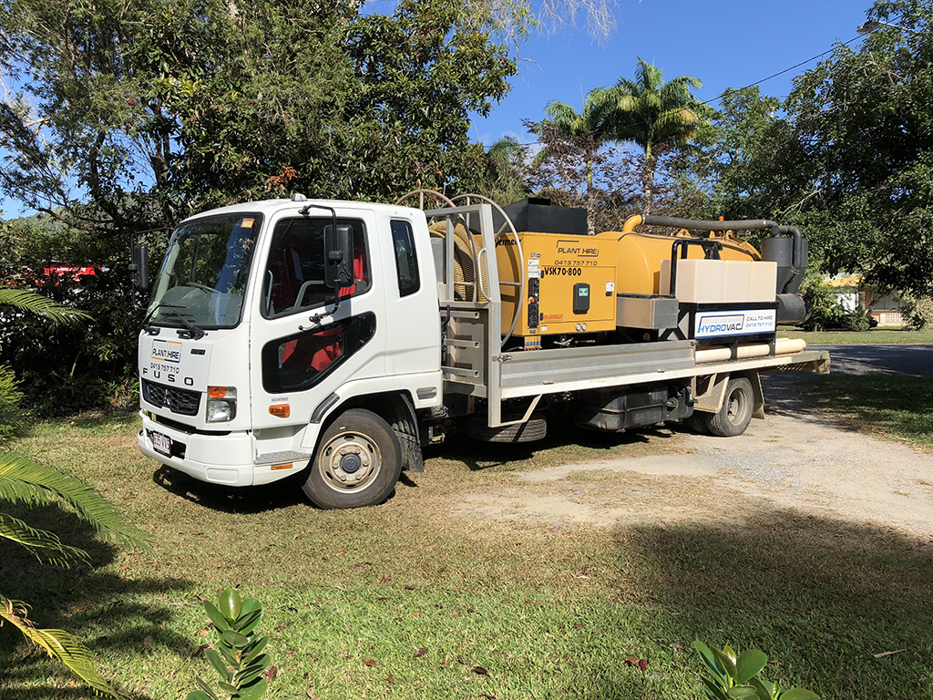 hydrovac truck parked